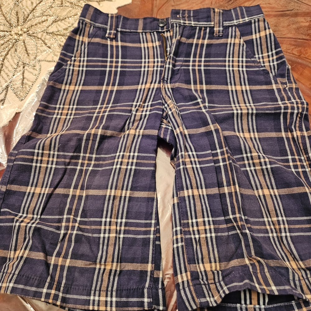 Men's Blue Plaid Shorts